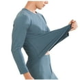 thumbnail image 3 of Afuyipoi Men's Thermal Base Layer Set, Moisture-Wicking Fabric High-Stretch Long Sleeve Underwear Lightweight Warmth Solid Color Suit Light Blue L, 3 of 6
