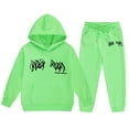 thumbnail image 4 of XUELUO Toddler Girls Outfits Sports Sets Autumn Letter Print Hoodies + Jogger Pants 2 Piece Childrens Girls Training Clothes, 4 of 4