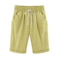 thumbnail image 2 of Aobny Bermuda Vacation Women's Plus Shorts Yellow Board Bottoms High Waisted Hiking Pants for Junior,XXXL, 2 of 3