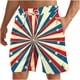 thumbnail image 2 of Puntoco Pantalones Cortos Para Hombre Con Bolsillos Con Cordón Y Estampado Del Día De La Independencia, Color Blanco Xxl,Pantalones Cortos Hombre, 2 of 4