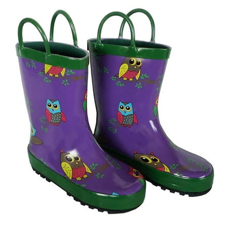 

Childrens Purple Owl Rain Boot - Size 12