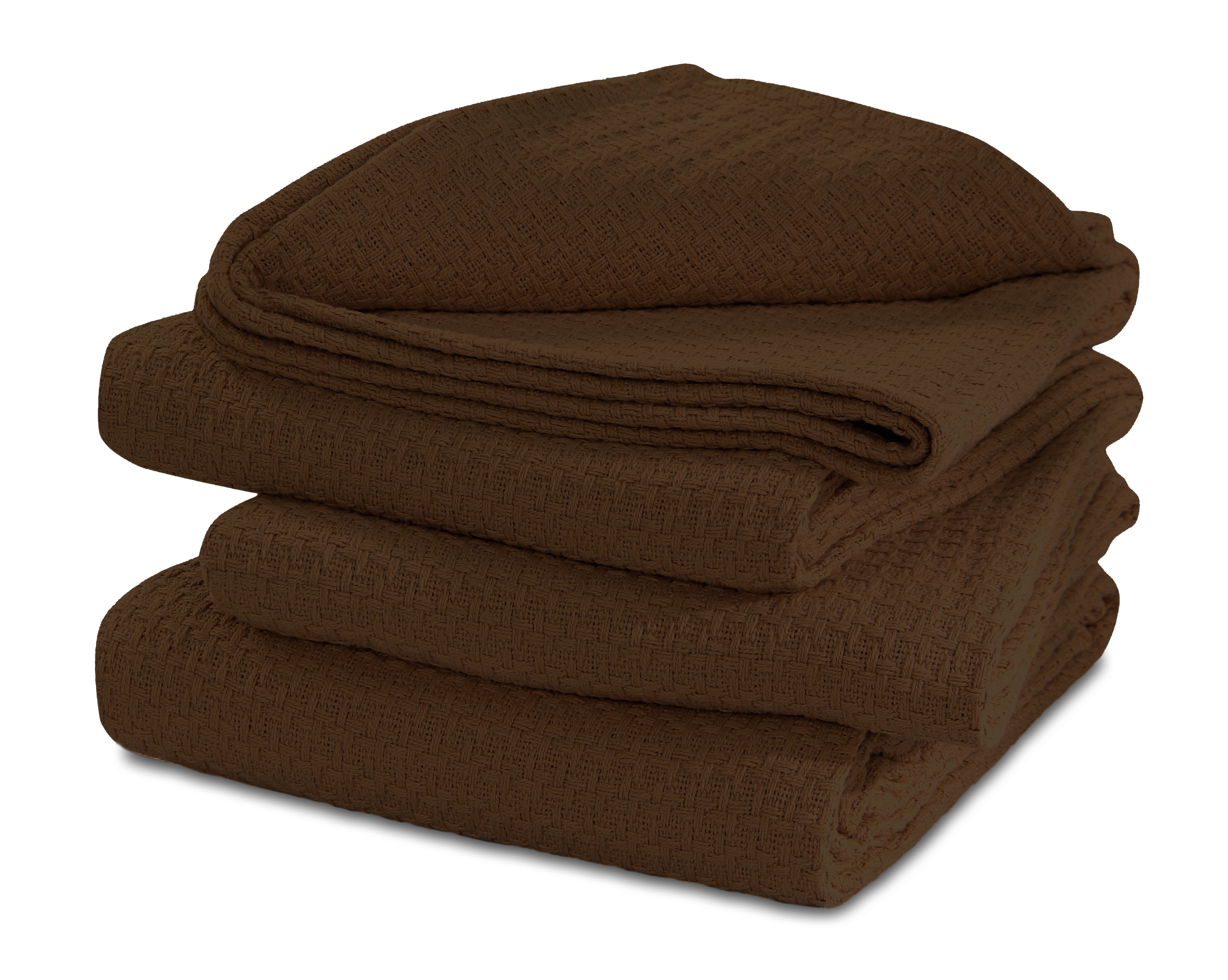 100 Cotton Basket Weave Thermal Bed Blanket Breathable Super Soft Layering All Season Light
