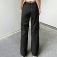thumbnail image 5 of Ozmmyan Women's Cargo Pants High Waisted Baggy Cargo Jeans Straight Leg Y2K Streetwear Trousers for Women, 5 of 8