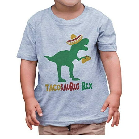 

7 ate 9 Apparel Kids Taco Saurus Rex Dino Cinco De Mayo Grey T-Shirt