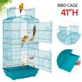 thumbnail image 6 of Alden Design Large 41" Metal Bird Cage with Play Top for Parakeets and Lovebirds, Teal Blue, 6 of 10