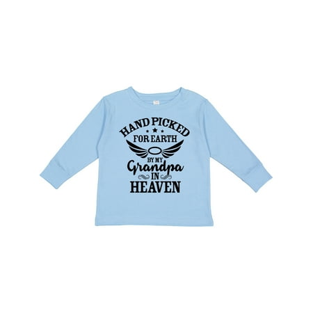 

Inktastic Handpicked for Earth by My Grandpa in Heaven Angel Wings Boys or Girls Long Sleeve Toddler T-Shirt