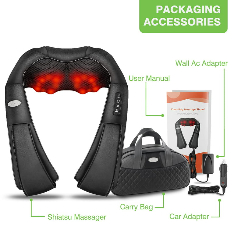 Cotsoco Shiatsu Back Neck and Shoulder Massager with Heat,Deep Tissue