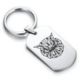 thumbnail image 1 of Stainless Steel Geometric Polygon Owl Animal Dog Tag Keychain Circle Ring, 1 of 2