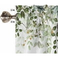 thumbnail image 5 of 3-Piece Kitchen Curtains and Valances Set Elegant Spring Leaf Plant Rod Pocket Soft Kitchen Curtain Set Washable Kitchen Window Curtains Set Green Gold, 5 of 6