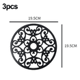 thumbnail image 2 of Silicone Trivet Mat - Hot Pot Holder Hot Pads for Table & Countertop - Teapot Trivet Kitchen Trivets - Non-Slip & Heat Resistant Modern Kitchen Hot Pads for Pots & Hot Dish Black Trivet Set of 3, 2 of 5