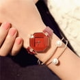 thumbnail image 4 of Xinyolin Women 's Fashion Faux Leather Band Analog Quartz Rhombic Case, Wrist Watch Gift, 4 of 7