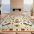 thumbnail image 2 of Design&I 2'x3' Washable Doormat Retro Mid Folk Bird Southwestern Motif Funky Century Orange Eclectic for Entryway, Indoor, Ultra-Thin & Non-Slip Skid-Resistant, 2 of 7