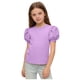 thumbnail image 1 of LLYWEY Camisetas de Manga Abullonada para Niñas, Blusas de Verano para Niña Escolar Casual Suave Color Sólido Cuello Redondo Manga Corta Camisetas Morados 12 Años, 1 of 6