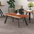 thumbnail image 4 of Table de salon rustique industrielle en bois massif, naturel, 4 of 7