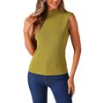 thumbnail image 4 of INSPIRE CHIC Mock Neck Blouse for Women's Summer Knit Ribbed Sleeveless Tops, 4 of 5