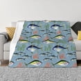 thumbnail image 1 of Fotbe Various Wild Sea Fish Manta de Franela con Estampado, Manta Ultrasuave para Cama, Sofá, Auto, Hipoalergénica y Antibolitas-80"x60", 1 of 6