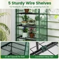 thumbnail image 6 of QHTER Mini Greenhouse Indoor Outdoor, 27" x 19" x 75" Portable Plant Grow House with 5 Tier Shelves, PE Cover, Roll-Up Zipper Door, Rustproof Elector-Coating Metal Frame for Patio Balcony Garden, 6 of 9