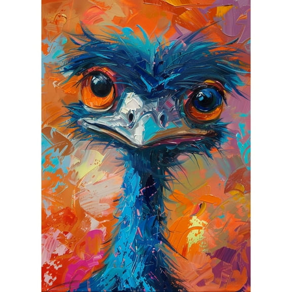 Abstract Color Ostrich DIY 5D Diamond Art Paint with Full Drill Round Diamond Gems Painting by Number Kits for Adults Art Craft Home Wall Decoration 11.8x15.8in(2)
