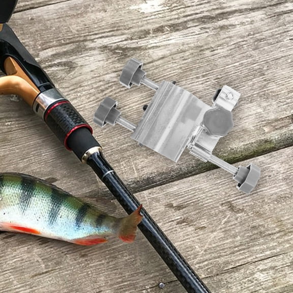 LOLIPPYY Portable Grey Fishing Rod Holder for Bikes with Umbrella Mount and Bait Plate Stand, Outdoor Fishing Accessory