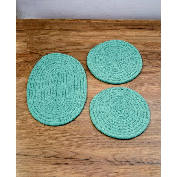 Sets of 3 Fabric Trivets (Teal)