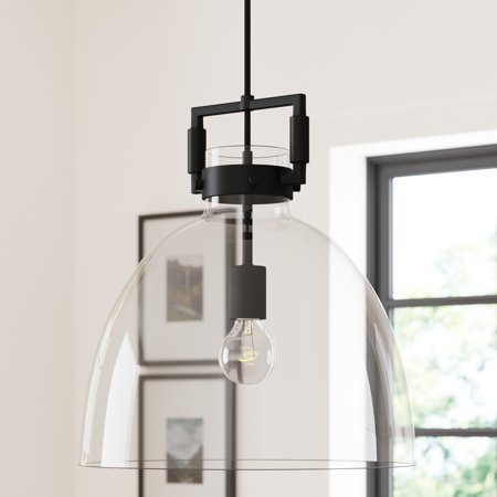 

Nathan James Leigh 1-Light Pendant Lighting For Kitchen Island with Oversized Glass Shade and Adjustable Cord