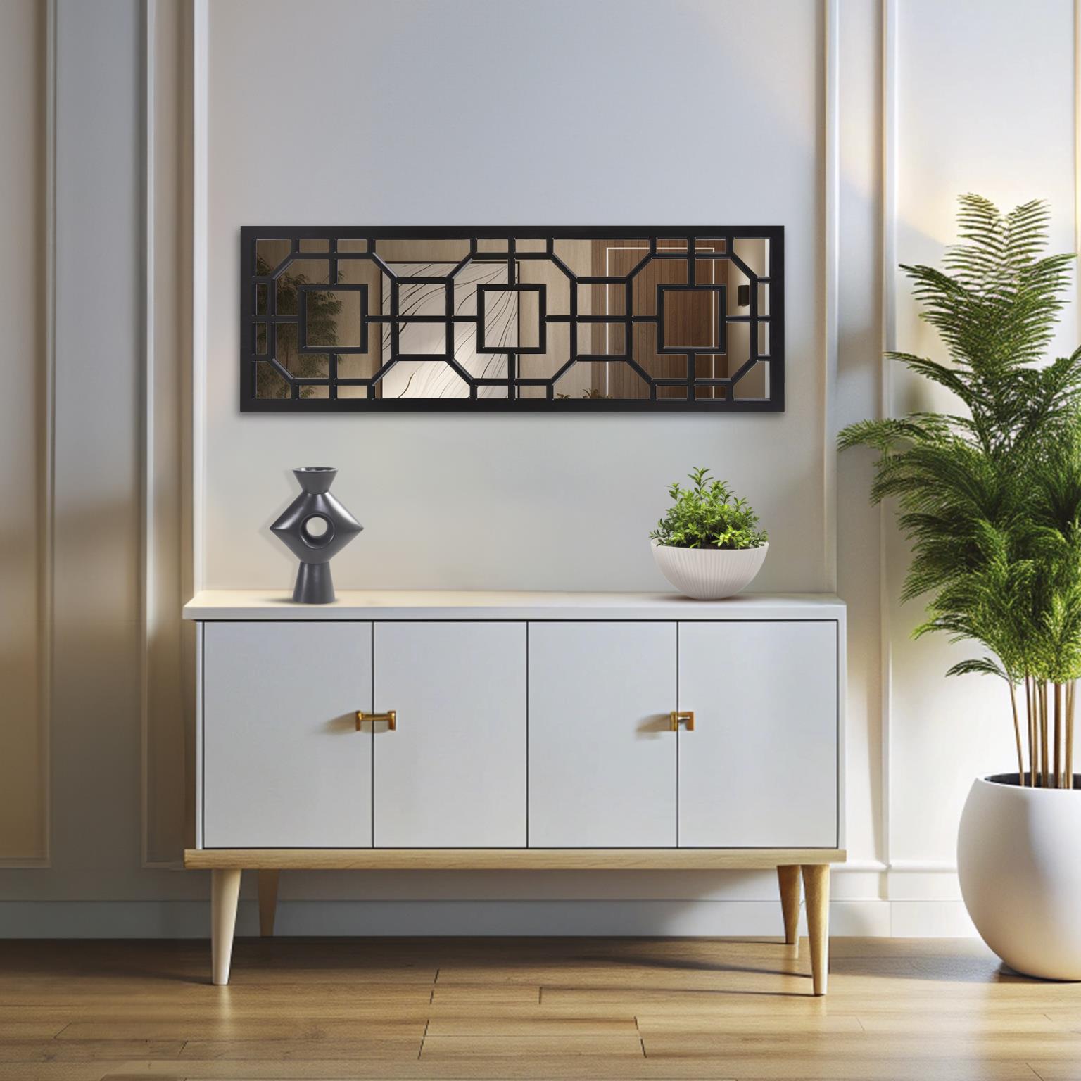 Tyler Dillon Rectangular Contemporary Aldrich Wall Mirror 15.75"W x 46.5"H