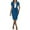 Blue, variant on Women's 2 Piece Outfits Business Work Clothes Blazer Jacket and Skirt Set Suits Black