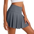 thumbnail image 5 of larppty High Waisted Tennis Skirt for Women Skorts Skirts with Pockets Casual Modest Long Golf Athletic Running（Grey， L）, 5 of 8