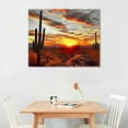 thumbnail image 3 of JEUXUS  Beautiful Sunset with Saguaros Landscape Canvas Wall Art Sonoran Desert Picture Gallery Wrapped Botanical Cactus in Arizona Artwork Print on Canvas for Home Office Decor, 3 of 5