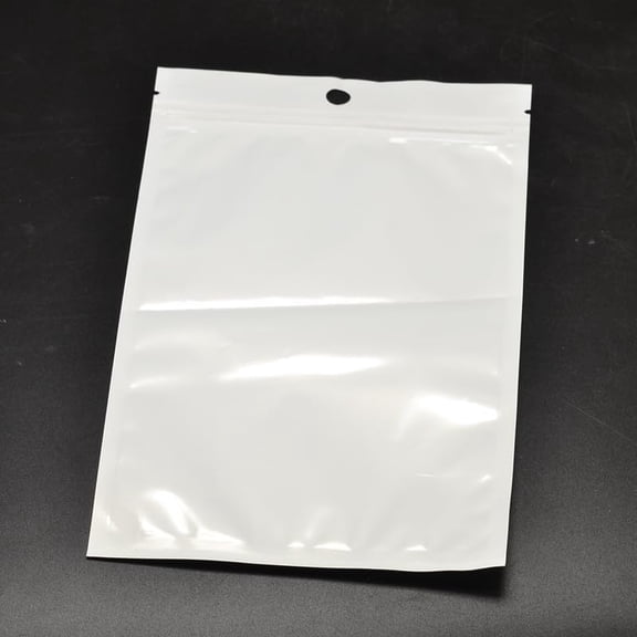 Generic 100Pcs 2.3x4 inch Rectangle PVC Zip Lock Bags Resealable Bags for Gift Packaging Treats Favors Multipurpose Storage White