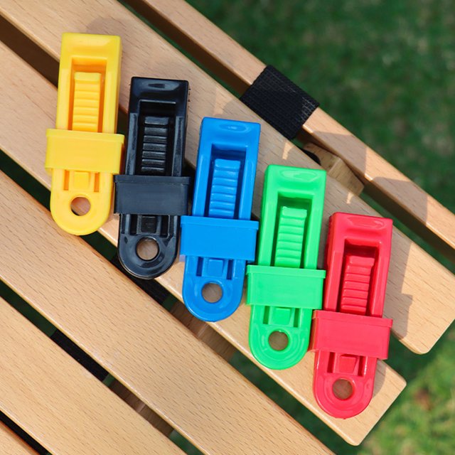 Mini clip para tienda de campaña, abrazaderas de cuerda de viento para toldo de acampada ligera con púas (50 uds)