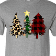 thumbnail image 4 of Inktastic Three Christmas Trees in Plaid and Leopard Print T-Shirt, 4 of 5