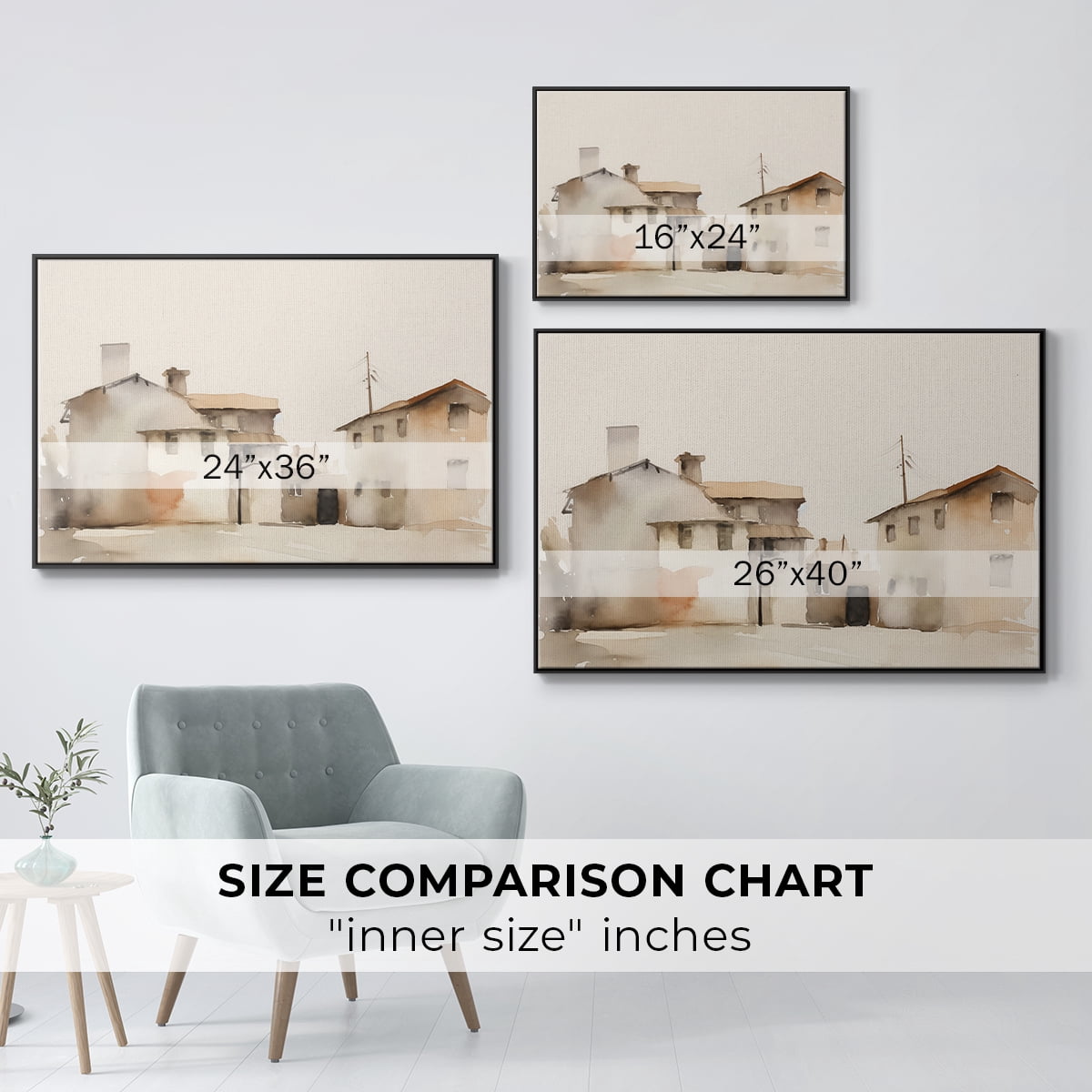 Vintage Landscape-XI By Wexford Home Framed in Black Wood Gallery Wrapped Canvas 17 in. x 25 in.