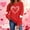 05 Red, variant on YueHuiYing Women's Oversized Hoodie with Heart Stripe Print Crew Neck Long Sleeve Hoodless Valentine's Day Casual Top