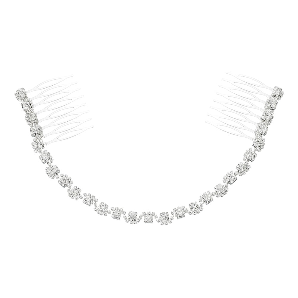 Elegant Bridal Headdress Wedding Bride Chain Hair Comb Crystal Hair