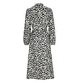 thumbnail image 5 of Wycnly Summer Dresses for Women Beach Party Fashion Elastic Waist Button Down Tunic A Line Long Dresses 2025 Short Sleeve V-Neck Leopard Print Maxi Formal Dress White s, 5 of 7