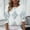 White, variant on BRGZLK Women's Solid Pullover Loose And Fashionable Hollow Sequin Knit Sweater Long Sleeved Round Neck Sweater Top Black L