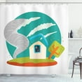 thumbnail image 1 of Ambesonne Tornado Shower Curtain, Cartoon Style Whirlwinds, 69"Wx84"L, Multicolor, 1 of 3