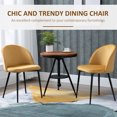 thumbnail image 4 of HOMCOM Ensemble de 2 Chaises de Salle à Manger, Chaise Latérale à Dossier Mi-Haut avec Revêtement Toucher Velours, 4 of 10