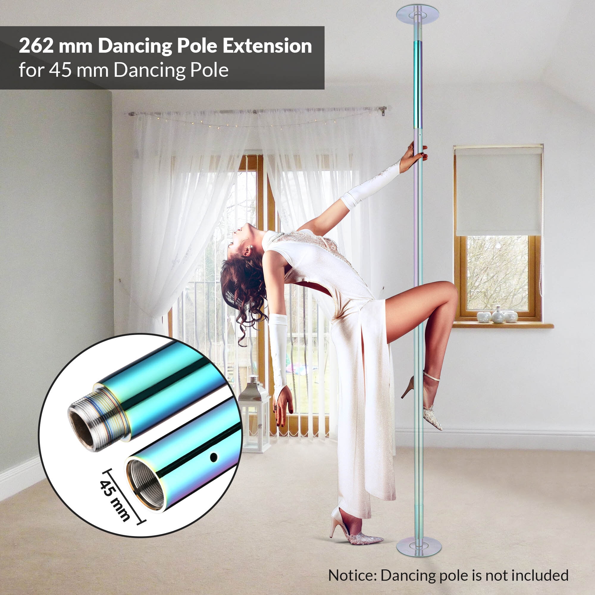 Extension De Mât 100Cm 50Mm - Embout De Mât En Aluminium Pour Mâts D