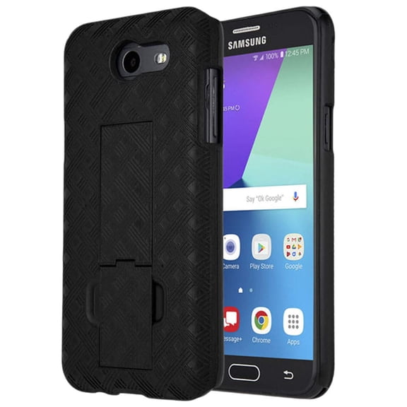 For Samsung Galaxy J3 (2017) Shell Holster Combo Case - Black