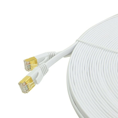 Cablevantage 200FT Cat7 Network Ethernet LAN Patch Flat Cable Cord for PC PS4 Xbox Router Modem White price history on PriceWatchPro