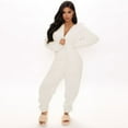 thumbnail image 7 of Women's Fleece Onesie Pajamas Warm Soft Romper Sleepwear One Piece Hooded Zipper Playsuit Loungewear, 7 of 7