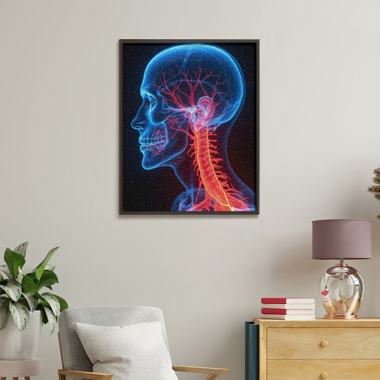 Paint by Numbers Kit for Adults, Human Anatomy Brain Nerve System Paint by Numbers, Easy Paint by Numbers Kit for Adults Beginner, DIY Adult Paint by Number Kits on Canvas, Home Decor