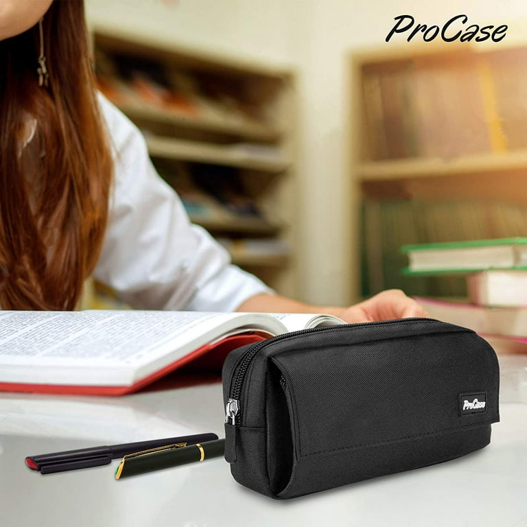 ProCase Pencil Case, Big Capacity Pen Holder Bag Pouch College School  Supplies Stationery Storage Office Desk Organizer with Zipper for Student  Teen