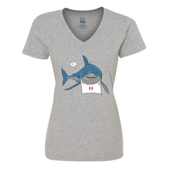 Inktastic Shark Dinner Women's V-Neck T-Shirt