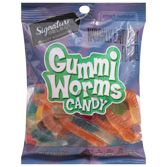 Gummi Worms Assorted Fruit Flavors Chewy 8-oz Bag
