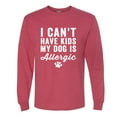 thumbnail image 2 of Wild Bobby, I Can't Have Kids My Dog is Allergic Funny, Dog Lover, Men Long Sleeve Shirt, Vintage Heather Red, Medium, 2 of 4