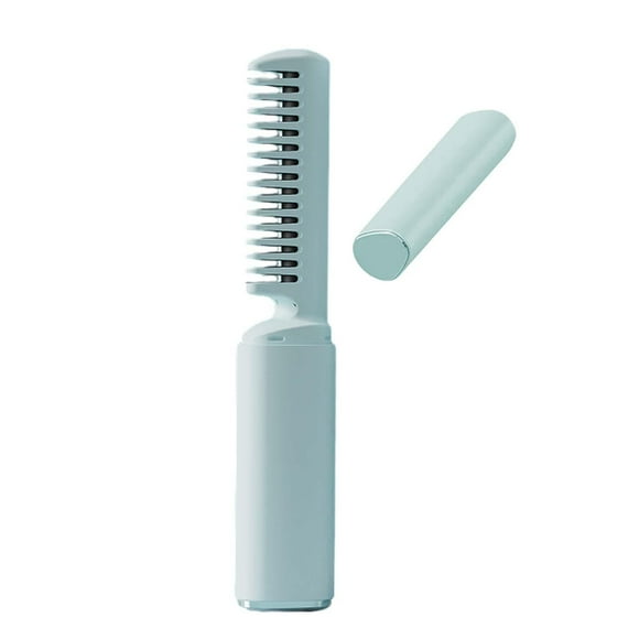 Alisador de pelo inalámbrico, peine caliente eléctrico, 3 temperaturas ajustables, peine alisador de pelo calentado portátil, recargable para mujeres Verde