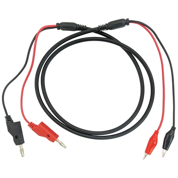Banana Plugs to Alligator Clips Test Lead Coax Cable, Red and Black, 36" Length